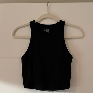 Aerie Black Ribbed cropped Tank Top